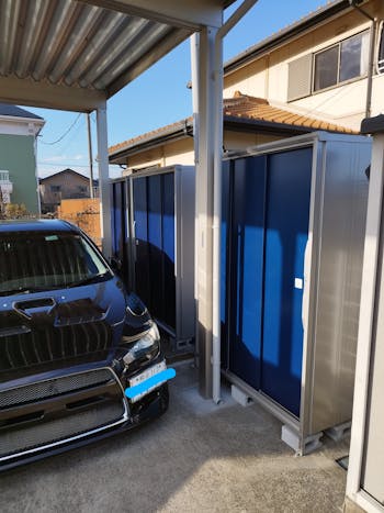 比企郡ときがわ町のお客様のカーポート・小型収納庫設置工事　具体的な工事内容2