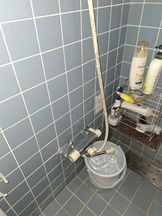 工事前　宮城県加美郡のお客様の浴室混合栓交換工事