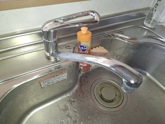 工事前　宮城県加美郡のお客様のキッチン水栓交換工事