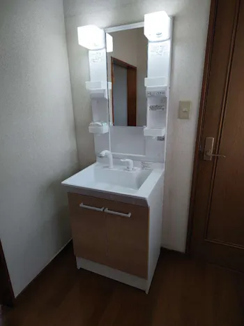 福島県いわき市のお客様の洗面化粧台交換工事