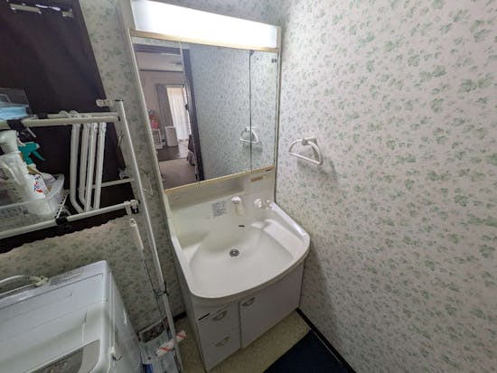 工事前　静岡県静岡市のお客様の洗面化粧台工事