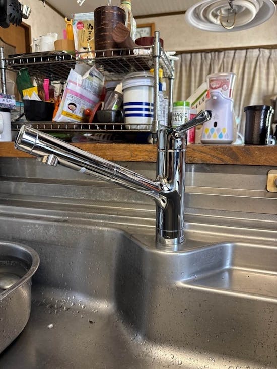 工事後 千葉県長生郡のお客様のキッチンワンホール水栓交換工事