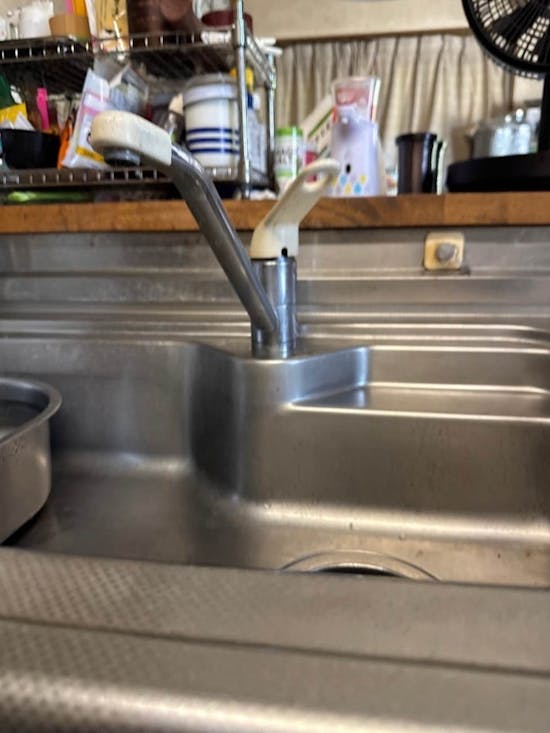 工事前 千葉県長生郡のお客様のキッチンワンホール水栓交換工事