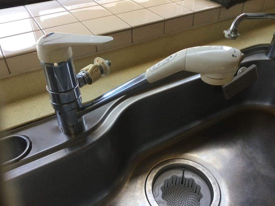 工事前　東京都羽村市のお客様の混合栓取付交換工事 