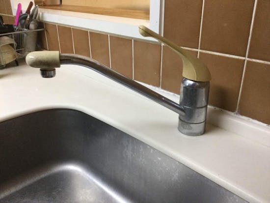 工事前　東京都青梅市のお客様のキッチン水栓交換工事