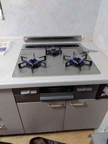 東京都青梅市のお客様のビルトインコンロ工事 