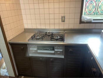 山梨県大月市のお客様のビルトインコンロ・レンジフード工事