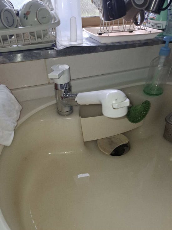 工事前　宮城県大崎市のお客様のキッチン水栓交換工事