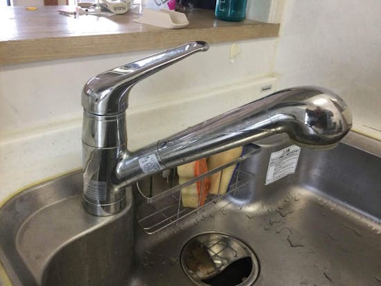 工事前　東京都青梅市のお客様のキッチン水栓交換工事 