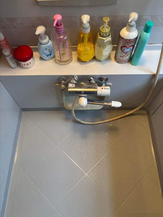 工事前　茨城県石岡市のお客様の浴室水栓交換工事