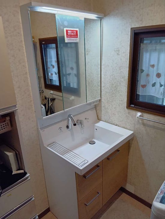 工事後 東京都八王子市のお客様の洗面化粧台交換工事