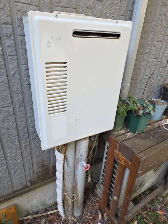 工事前　福島県東白川郡塙町のお客様のガス給湯器交換工事