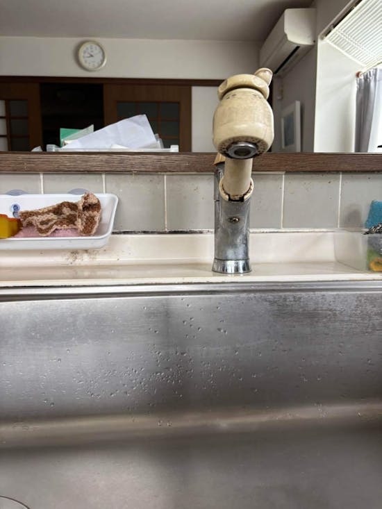 工事前　茨城県北茨城市のお客様の混合水栓交換工事