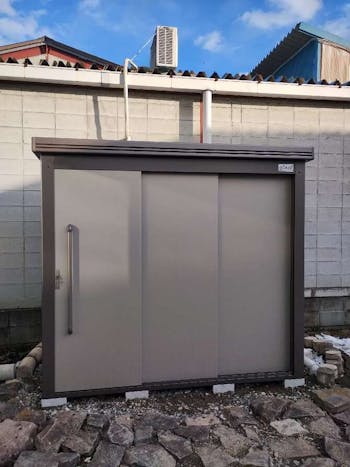 群馬県沼田市のお客様のサンキン物置工事