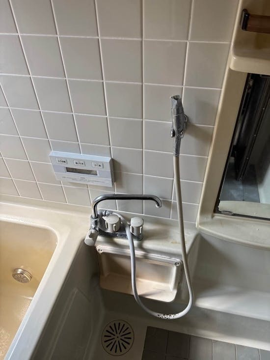 工事前　群馬県安中市のお客様の浴室水栓・換気扇タイマー工事