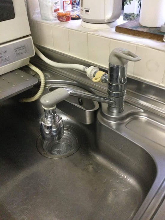 工事前 埼玉県入間市のお客様のキッチン水栓交換工事