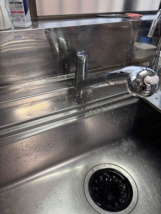 工事前　茨城県土浦市のお客様のワンホール混合栓工事