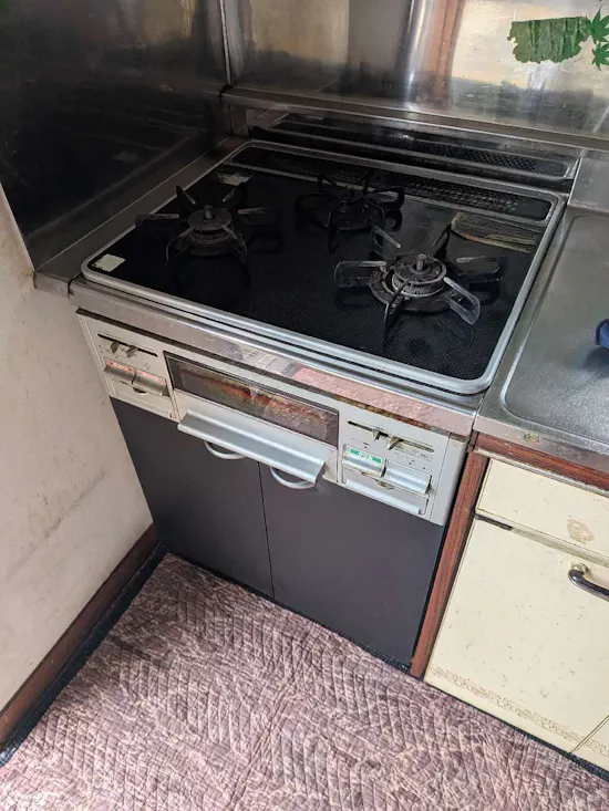 工事前　東京都武蔵村山市お客様のビルトインコンロ交換工事