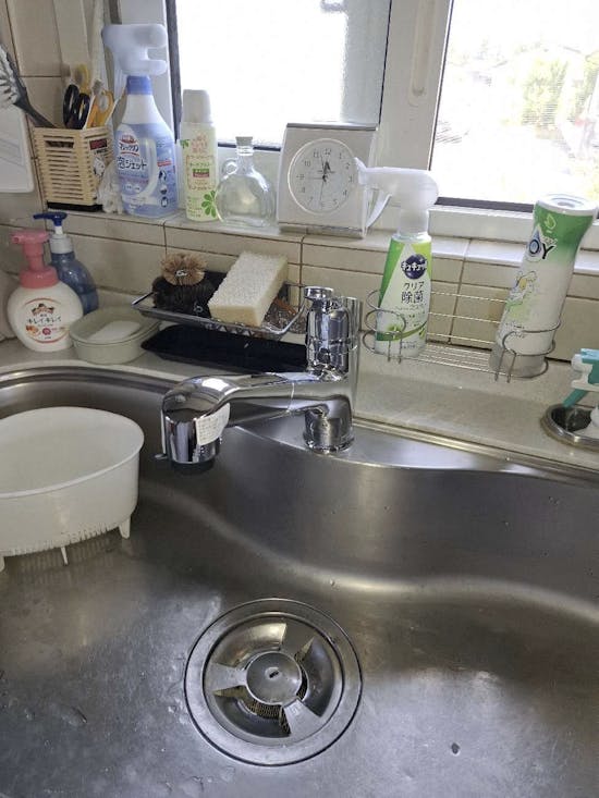 工事後 宮城県遠田郡美里町のお客様のキッチン洗面水栓交換工事