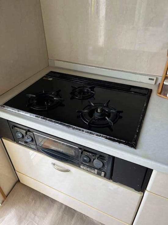 工事前　埼玉県加須市のお客様のビルトインコンロ交換工事