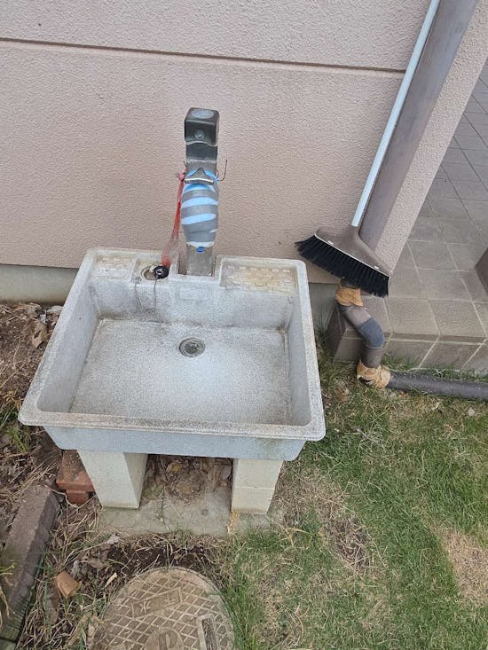 工事前 栃木県那須塩原市のお客様の不凍立水栓設置工事