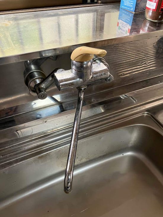 工事前　群馬県前橋市のお客様のキッチン混合栓交換工事