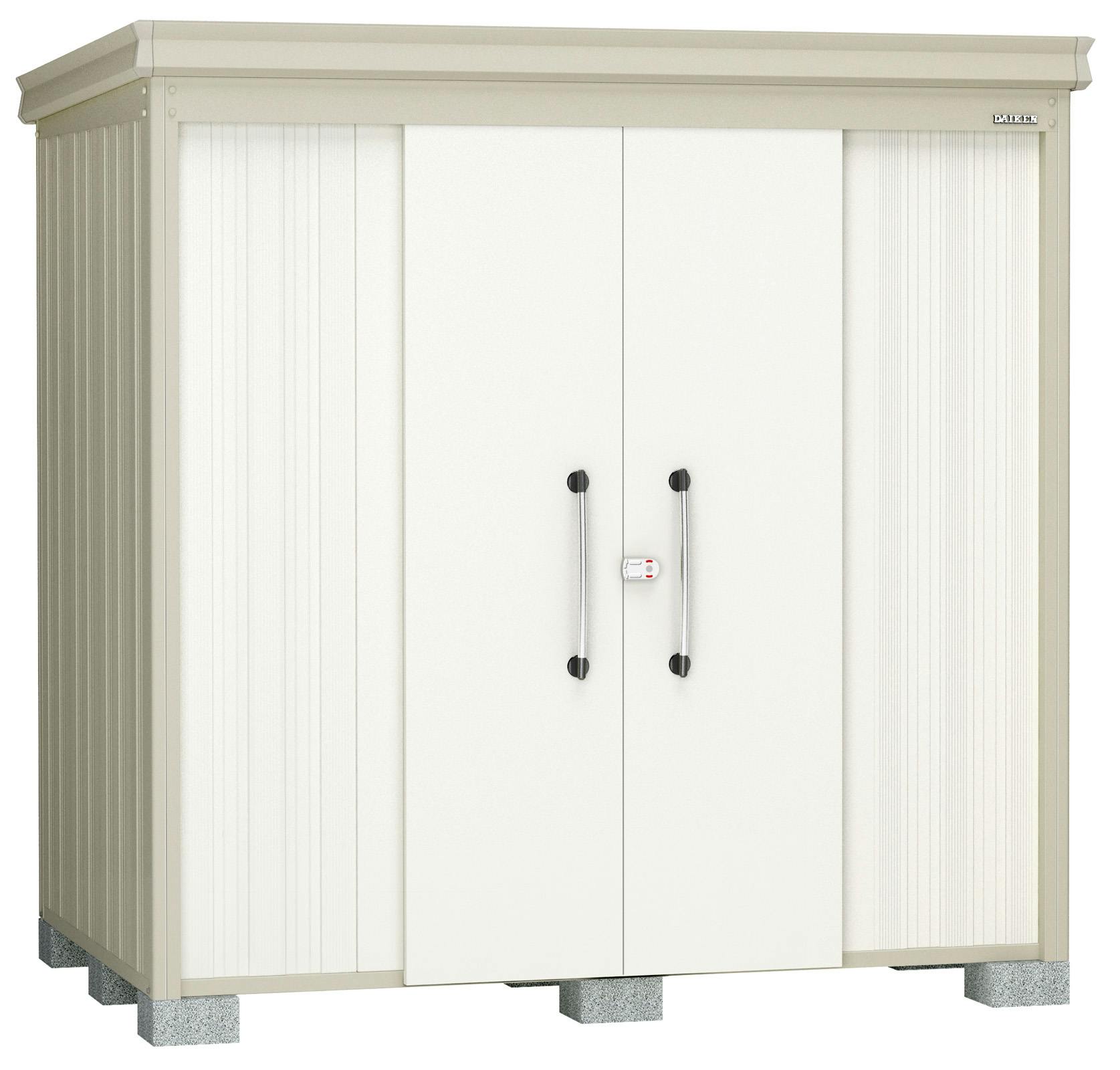 DAIKEN 物置ガーデンハウス DM-Z1725棚板付豪雪型 ナチュラルホワイト ( DM-Z1725-G-NW ) (株)ダイケン (メーカー取寄) ダイケン ガーデンハウス DM-Z 1725-G-NW 豪雪型 『中型・大型物置