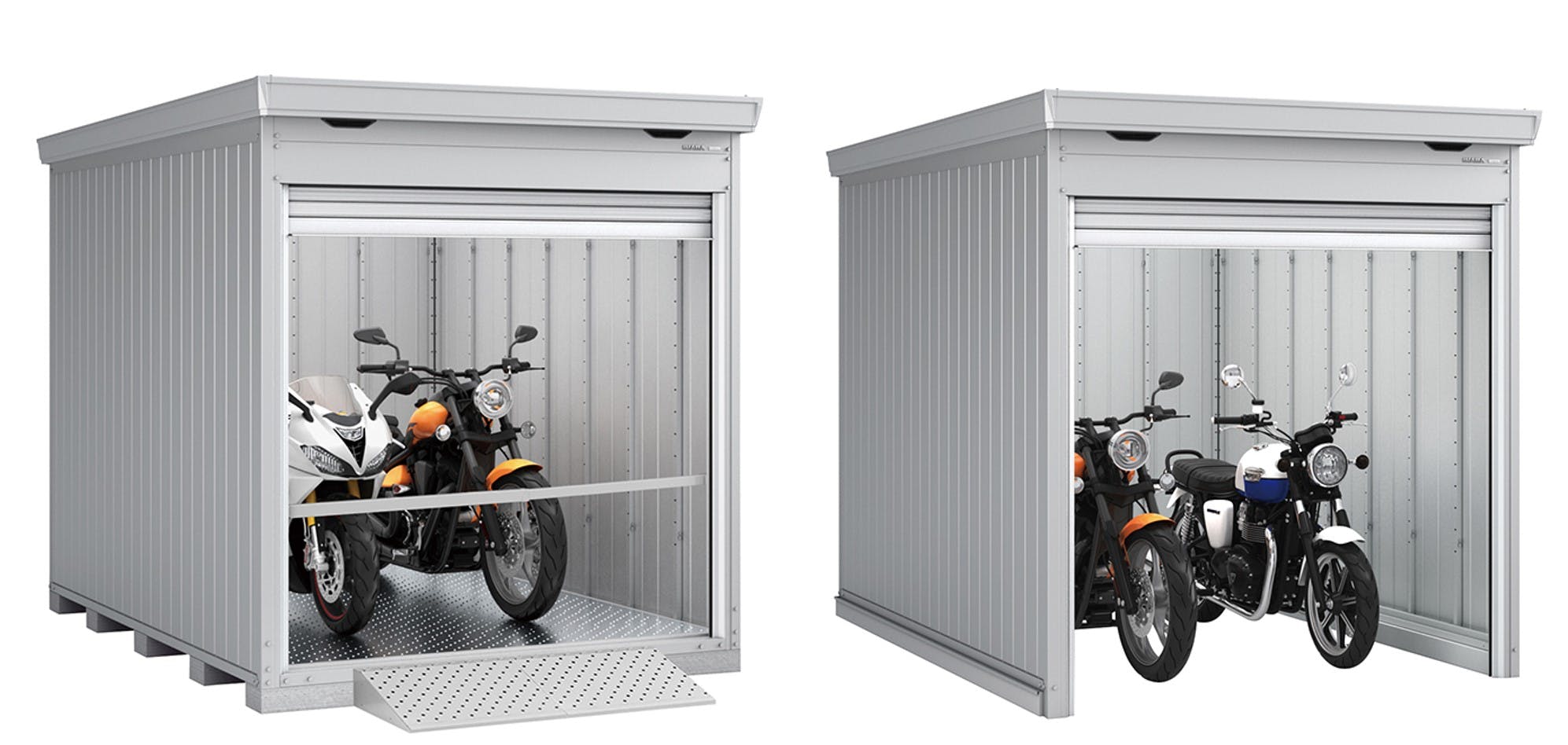 ホ*ク様 マーシャル　882 バイク用　倉庫整理のため バイク保管庫 一般型 床付タイプ 2210×2630×2385 ハイルーフ FM