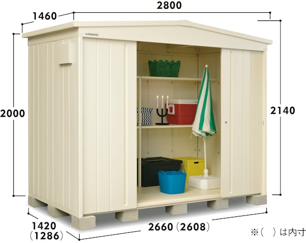 【組立工事ご依頼の方限定】　【物置10,000ポイントバックキャンペーン】　マツモト物置MN　MN-2614 | マツモト物置