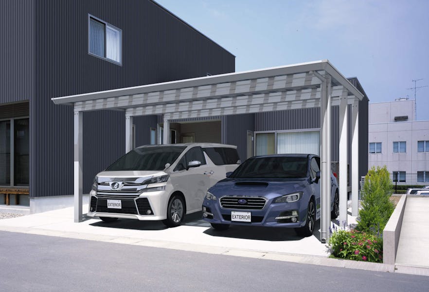 【カーポートポイントバックキャンペーン】【標準工事費込み20万円以上で10,000ポイントプレゼント】 トランスポート デラックスタイプ 150cm仕様 5154H25 ポリカーボネート板 木調枠 | 三協アルミ