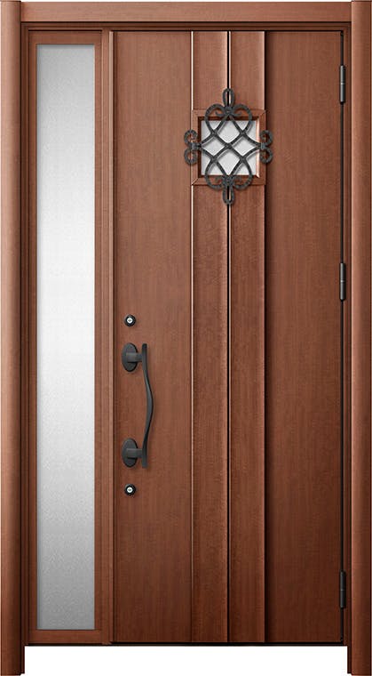 リシェントドア3 断熱K4仕様 D77型 木目色 片開き ランマ有り｜LIXIL