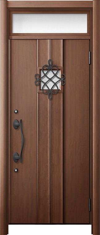 リシェントドア3 断熱K4仕様 D77型 木目色 片開き ランマ有り｜LIXIL