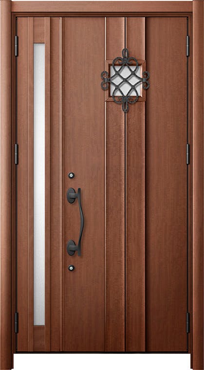 リシェントドア3 断熱K4仕様 D77型 木目色 片開き ランマ有り｜LIXIL