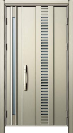 ドアリモ玄関ドアＤ３０ Ｄ２仕様 Ｃ１１Ｔ通風 アルミ色 親子 ポケットキー（ストレートハンドル）
