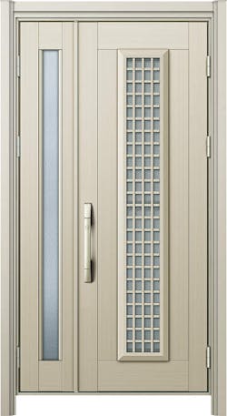 ドアリモ玄関ドアＤ３０ アルミ仕様 Ｓ１２通風 アルミ色 親子 ポケットキー（ストレートハンドル）