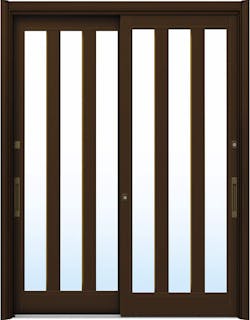 ドアリモ玄関引戸２枚建 複層ガラス仕様 伝統和風Ａ０７ アルミ色 ランマ無（舟底引手）
