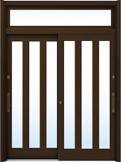 ドアリモ玄関引戸２枚建 複層ガラス仕様 伝統和風Ａ０７ アルミ色 ランマ付（舟底引手）
