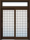 ドアリモ玄関引戸２枚建 複層ガラス仕様 伝統和風Ａ１２ アルミ色 ランマ付（舟底引手） | YKKAP