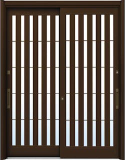 ドアリモ玄関引戸２枚建 複層ガラス仕様 伝統和風Ａ１４ アルミ色 ランマ無（舟底引手）