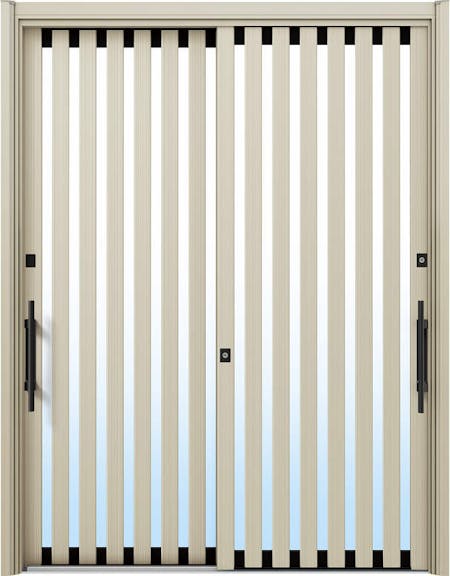 ドアリモ玄関引戸２枚建 複層ガラス仕様 現代和風Ｃ０１ アルミ色 ランマ無（外側バーハンドル） | YKKAP