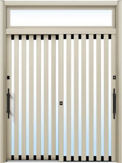 ドアリモ玄関引戸２枚建 複層ガラス仕様 現代和風Ｃ０１ アルミ色 ランマ付（外側バーハンドル）