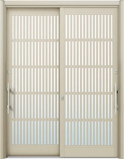 ドアリモ玄関引戸２枚建 複層ガラス仕様 現代和風Ｃ１０ アルミ色 ランマ無（外側バーハンドル）