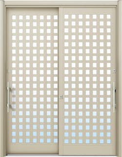 ドアリモ玄関引戸２枚建 複層ガラス仕様 現代和風Ａ１１ アルミ色 ランマ無（外側バーハンドル）