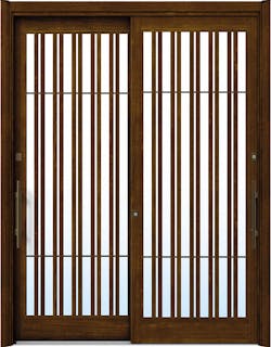 ドアリモ玄関引戸２枚建 複層ガラス仕様 現代和風Ｃ１７ 木目色 ランマ無（外側バーハンドル）