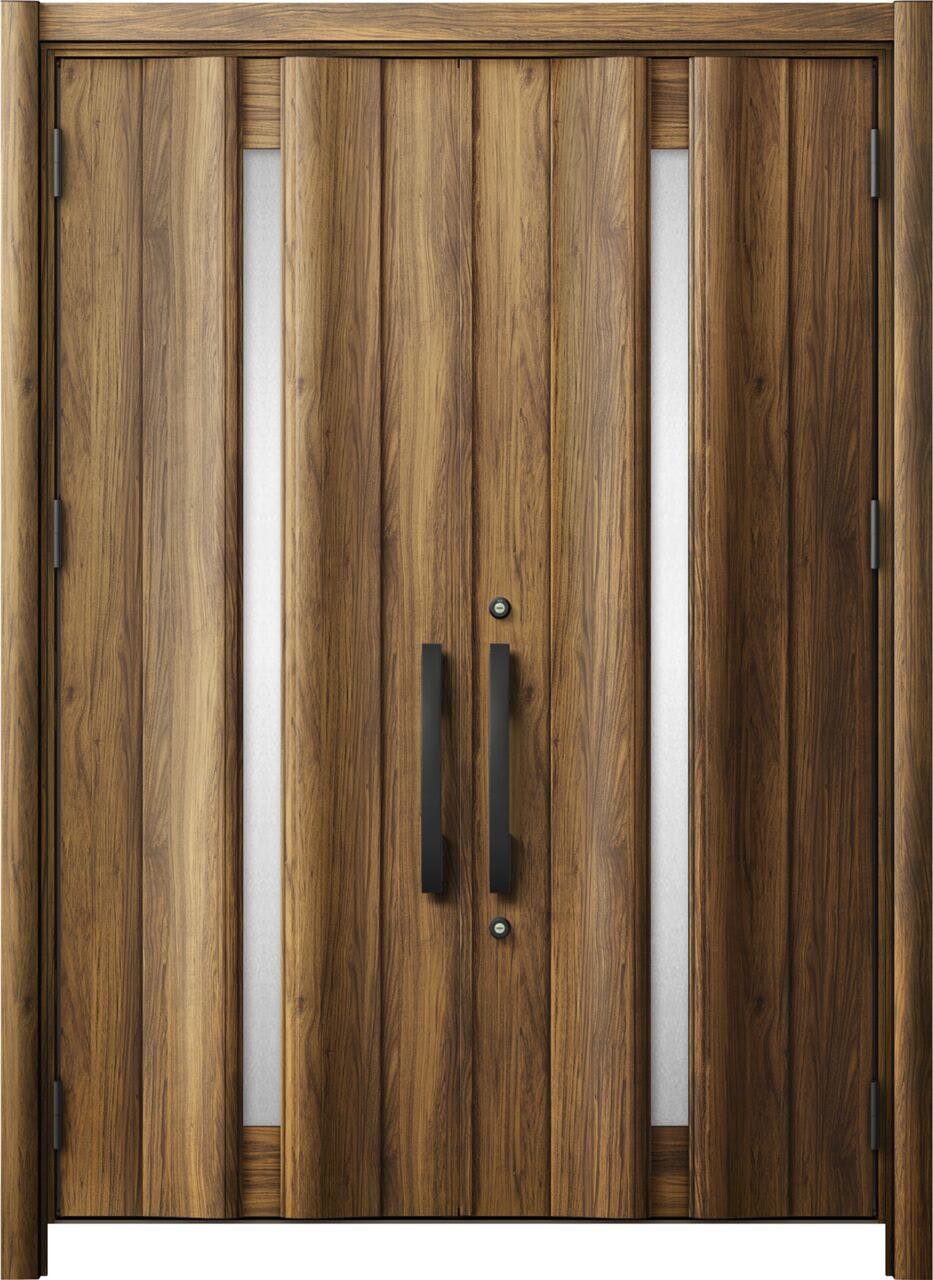 リシェントドア3 断熱K4仕様 G12型 木目色 両開き ランマ無し｜LIXIL