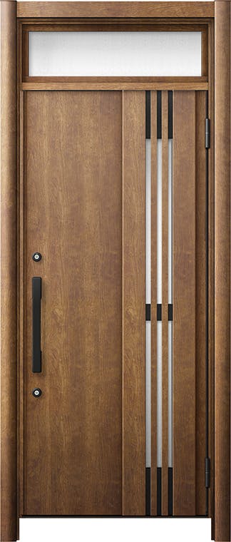 三線　木目　塗りなし　kk16様売約済み リシェントドア3 断熱K4仕様 M83型 採風タイプ 木目色 片開き ランマ