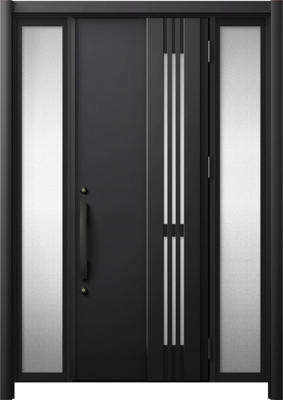 玄 リシェントドア3 断熱K4仕様 M85型 アルミ色 両袖 ランマ有り｜LIXIL