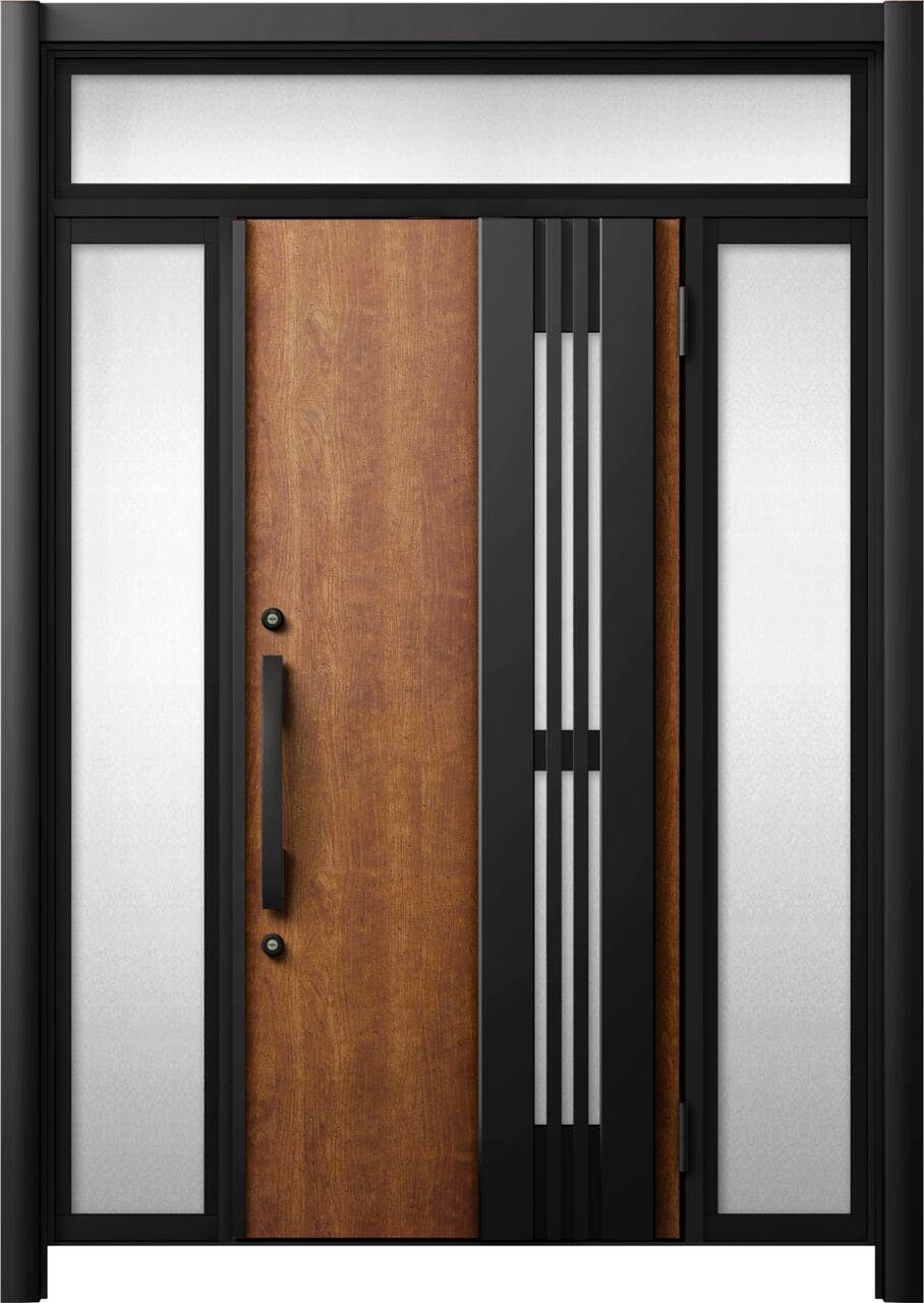 リシェントドア3 断熱K4仕様 M85型 アルミ色 両袖 ランマ有り｜LIXIL