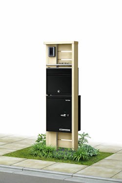 ルシアスポスト ユニット ＷＣ０１型 木調色　Ｌ　ステンレスパー付き表札　ポストＮ１型