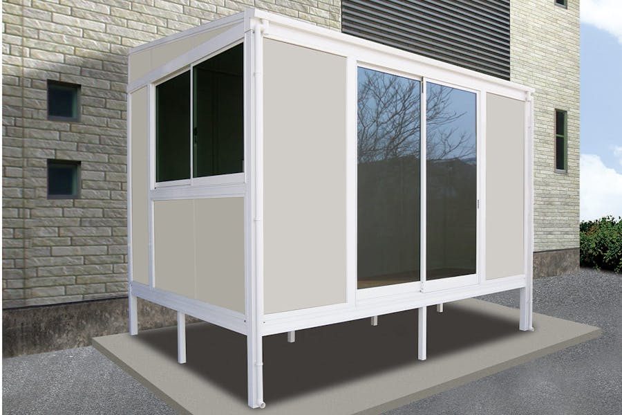ガーデンフェイス断熱ユニット囲いやすらぎ B（基本+高窓1カ所タイプ） 外壁パネル単色仕様 2.0間×8尺 積雪30cm対応 | カインズオリジナル